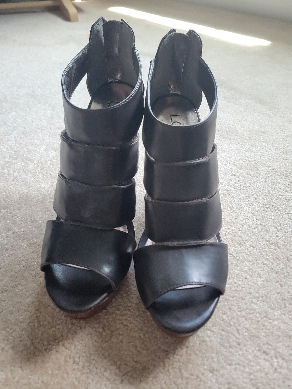 Black Women's Strappy High Heel Sandals